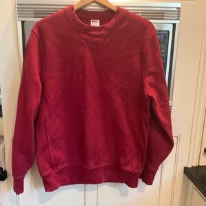 J.Crew red sweatshirt (M) & navy sweatpants (L)